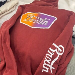Brixton Maroon Hoodie with Vibrant Logo